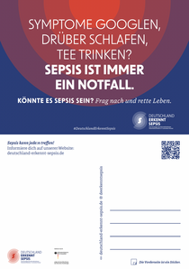 Postkarte/Sticker „Sepsis ist immer ein Notfall“
